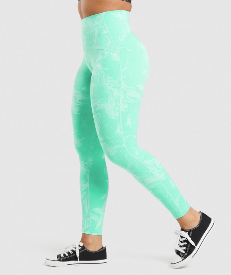 Women's Gymshark GS Power High Rise Leggings Light Turquoise | NZ 6IQKEY